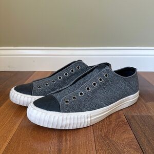 Bootleg John Varvatos Men’s Slip-On Sneakers Gray Knit Canvas US 9